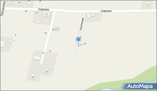 Paniowice, Klonowa, 6, mapa Paniowice