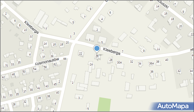 Parczew, Kleeberga Franciszka, gen., 26, mapa Parczew
