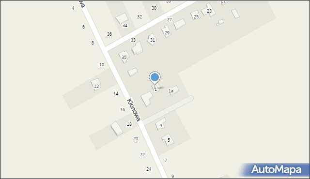 Parczew, Klonowa, 1, mapa Parczew