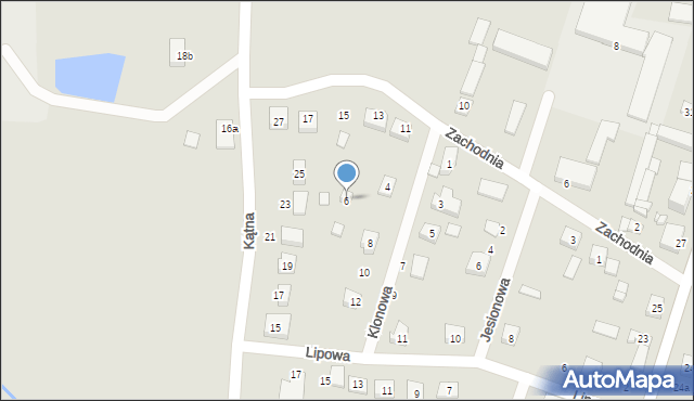 Parzęczew, Klonowa, 6, mapa Parzęczew
