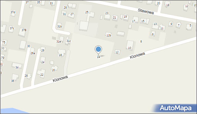 Pawłowice, Klonowa, 14, mapa Pawłowice
