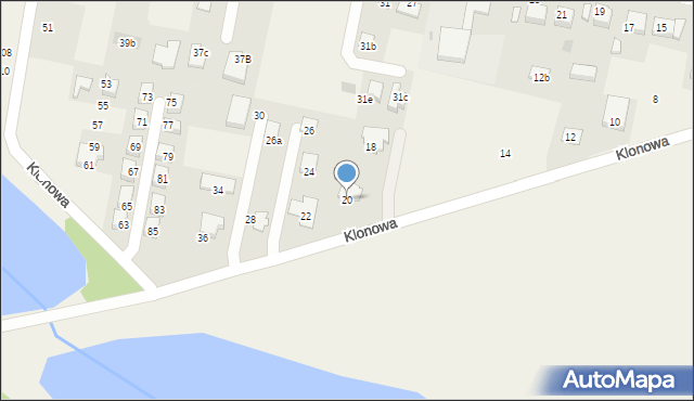 Pawłowice, Klonowa, 20, mapa Pawłowice