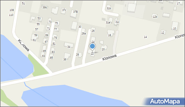 Pawłowice, Klonowa, 22, mapa Pawłowice