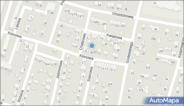Piastów, Klonowa, 6, mapa Piastów