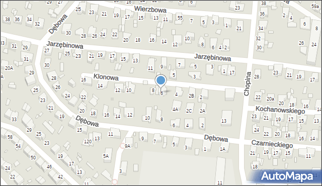 Piekary Śląskie, Klonowa, 6, mapa Piekary Śląskie