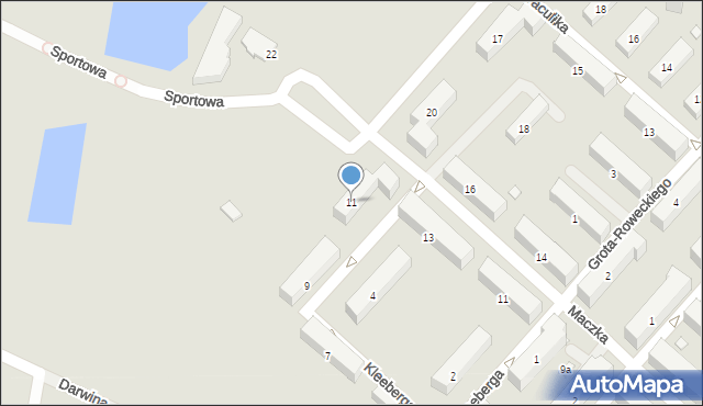 Piekary Śląskie, Kleeberga Franciszka, gen., 11, mapa Piekary Śląskie