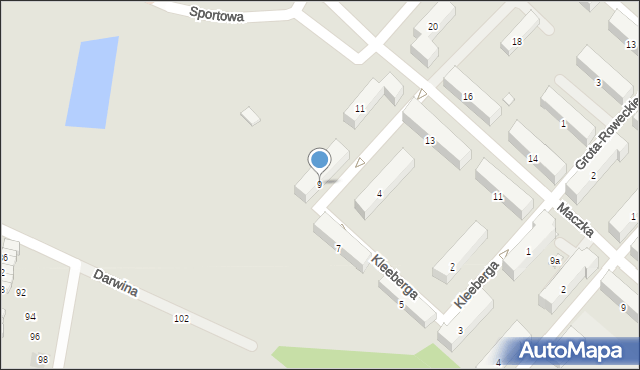 Piekary Śląskie, Kleeberga Franciszka, gen., 9, mapa Piekary Śląskie