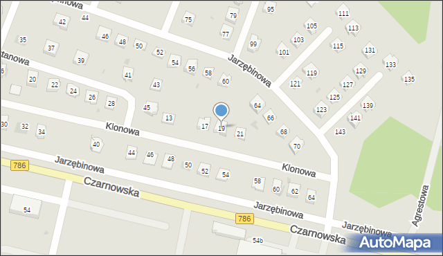 Piekoszów, Klonowa, 19, mapa Piekoszów