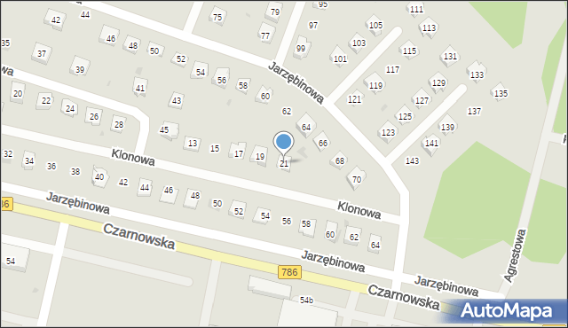 Piekoszów, Klonowa, 21, mapa Piekoszów