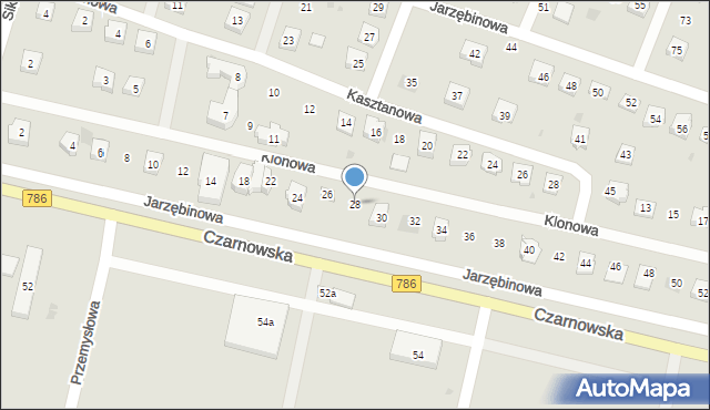 Piekoszów, Klonowa, 28, mapa Piekoszów