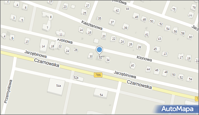 Piekoszów, Klonowa, 32a, mapa Piekoszów