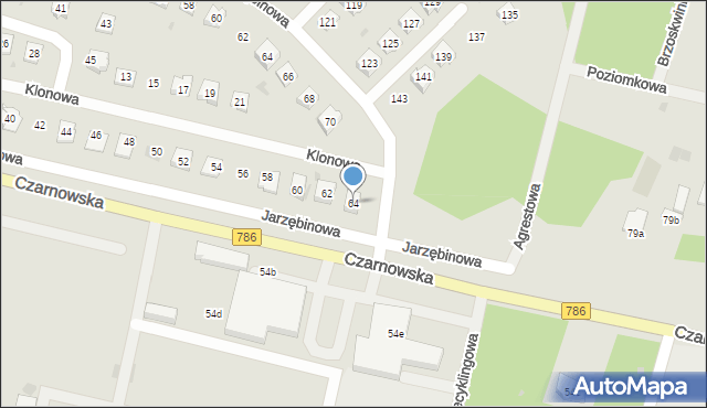 Piekoszów, Klonowa, 64, mapa Piekoszów