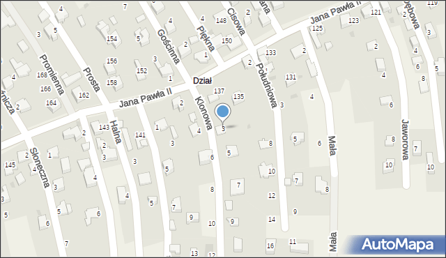 Pietrzykowice, Klonowa, 3, mapa Pietrzykowice