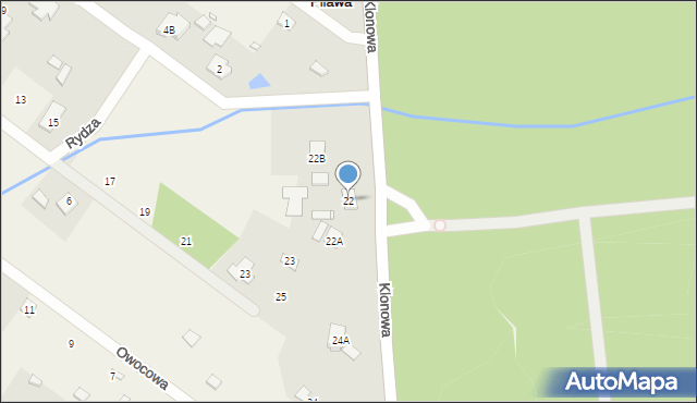 Pilawa, Klonowa, 22, mapa Pilawa