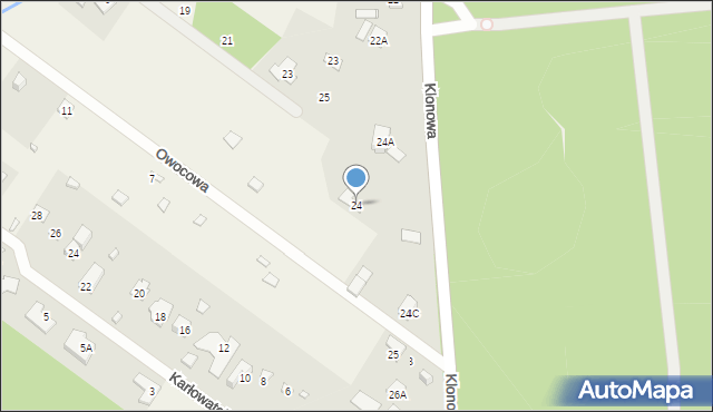 Pilawa, Klonowa, 24, mapa Pilawa