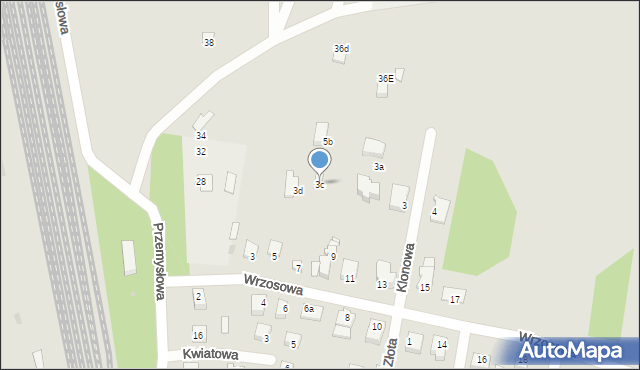 Pilawa, Klonowa, 3c, mapa Pilawa