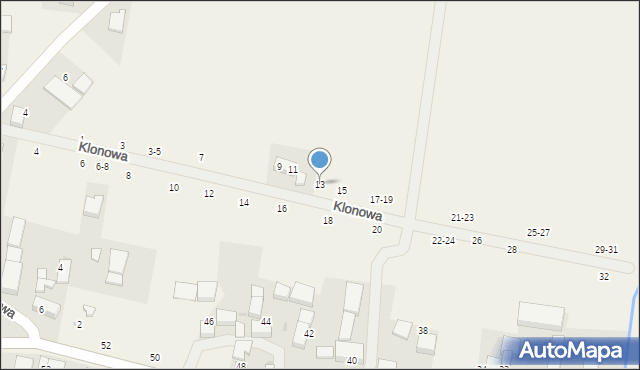 Piotrkowiczki, Klonowa, 13, mapa Piotrkowiczki