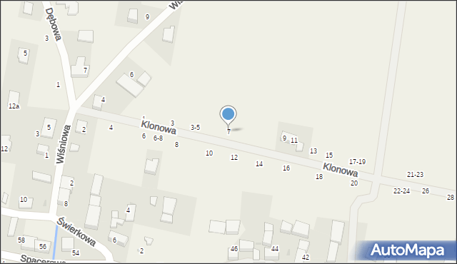 Piotrkowiczki, Klonowa, 7, mapa Piotrkowiczki