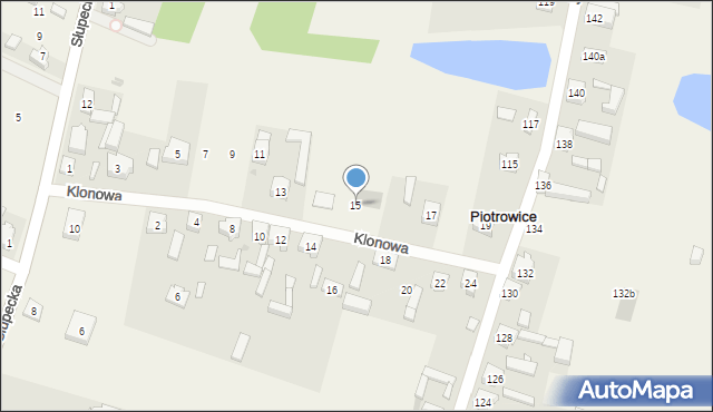 Piotrowice, Klonowa, 15, mapa Piotrowice