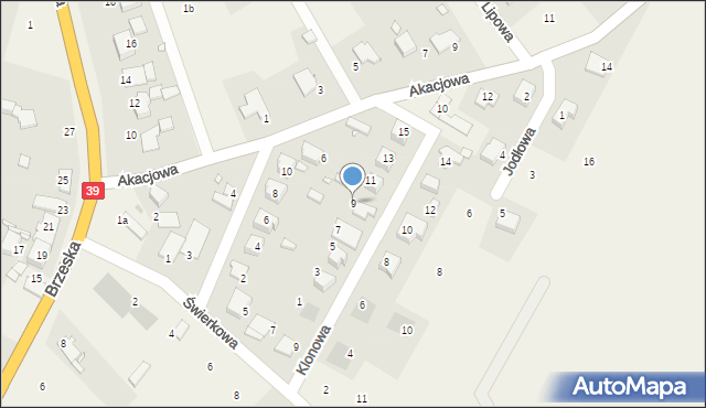 Pisarzowice, Klonowa, 9, mapa Pisarzowice