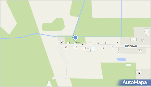 Piskórka, Klonowa, 16, mapa Piskórka