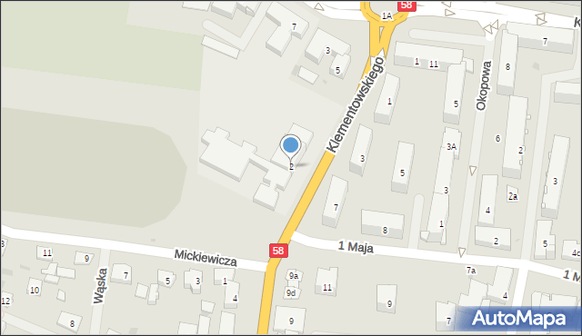 Pisz, Klementowskiego Władysława, dr., 2, mapa Pisz