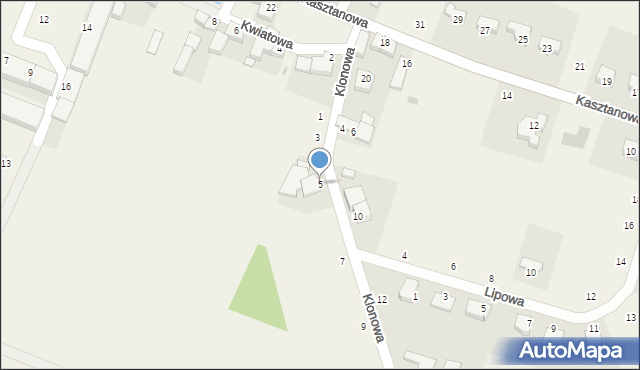 Pławna, Klonowa, 5, mapa Pławna