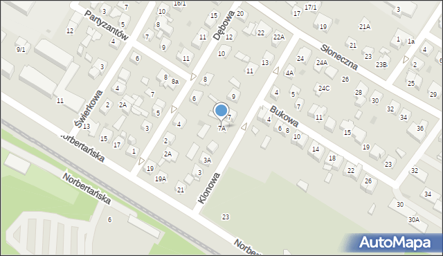 Płock, Klonowa, 7A, mapa Płock