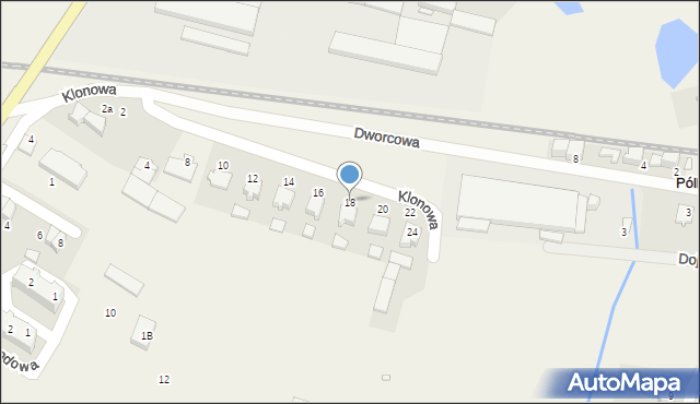 Pólko, Klonowa, 18, mapa Pólko