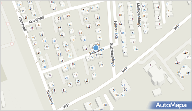 Polkowice, Klonowa, 3, mapa Polkowice