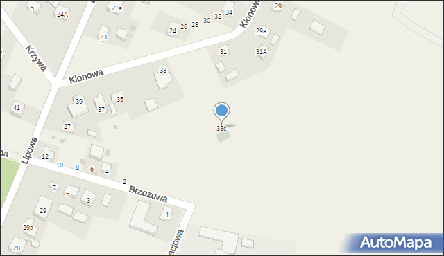 Poniatów, Klonowa, 33c, mapa Poniatów
