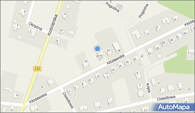 Powałki, Kłodawska, 1c, mapa Powałki
