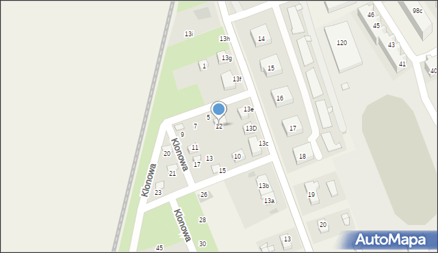 Przecław, Klonowa, 12, mapa Przecław