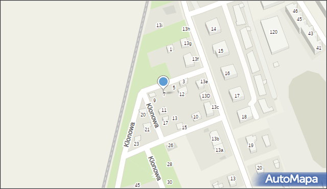 Przecław, Klonowa, 7, mapa Przecław