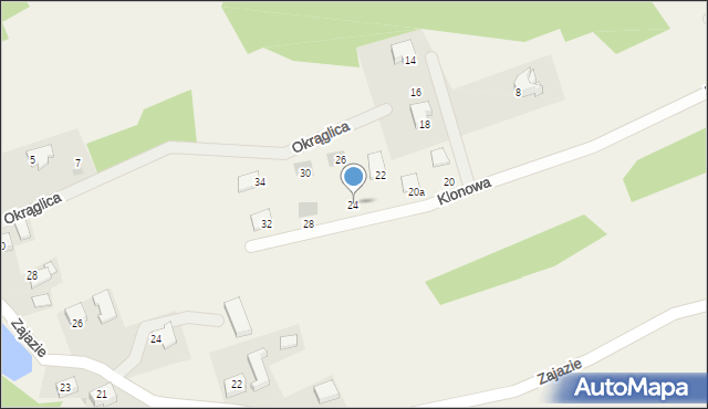 Przeginia Duchowna, Klonowa, 24, mapa Przeginia Duchowna