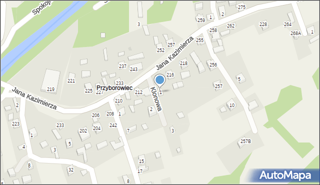 Przyborów, Klonowa, 1, mapa Przyborów