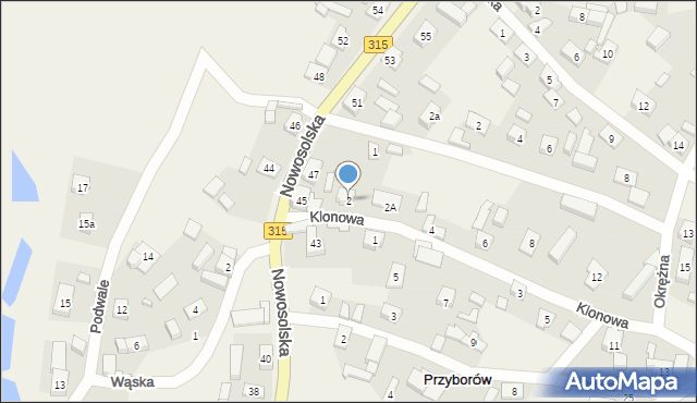 Przyborów, Klonowa, 2, mapa Przyborów