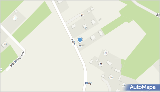 Przyszów, Kliny, 28, mapa Przyszów