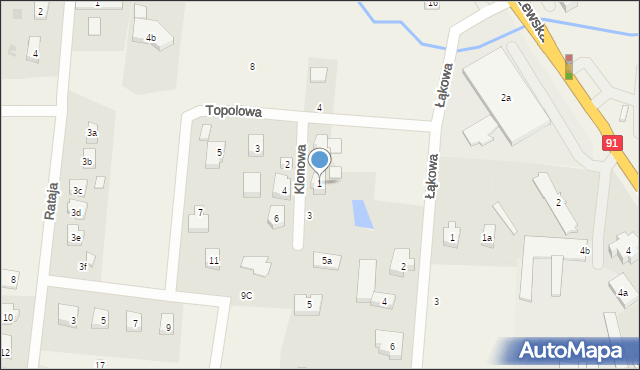 Pszczółki, Klonowa, 1, mapa Pszczółki