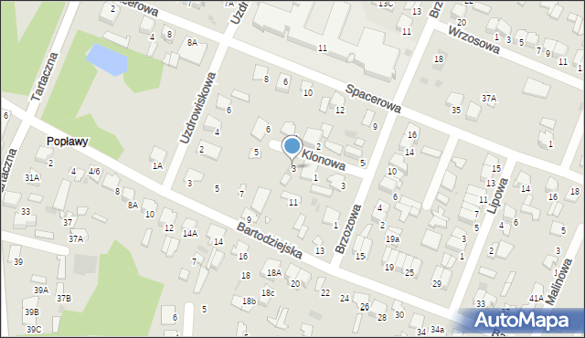 Pułtusk, Klonowa, 3, mapa Pułtusk