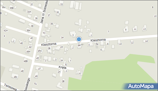 Puszczykowo, Klasztorna, 4A, mapa Puszczykowo