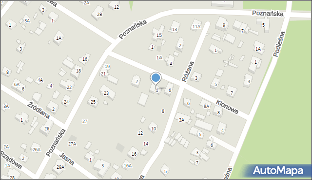 Puszczykowo, Klonowa, 4, mapa Puszczykowo