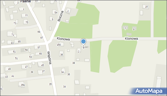 Pysznica, Klonowa, 4, mapa Pysznica