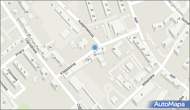 Racibórz, Klasztorna, 10, mapa Racibórz