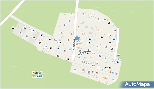 Radawa, Kliszówka, 13, mapa Radawa