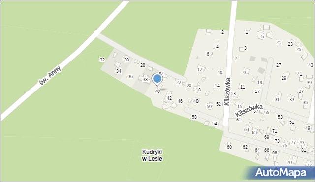 Radawa, Kliszówka, 40, mapa Radawa