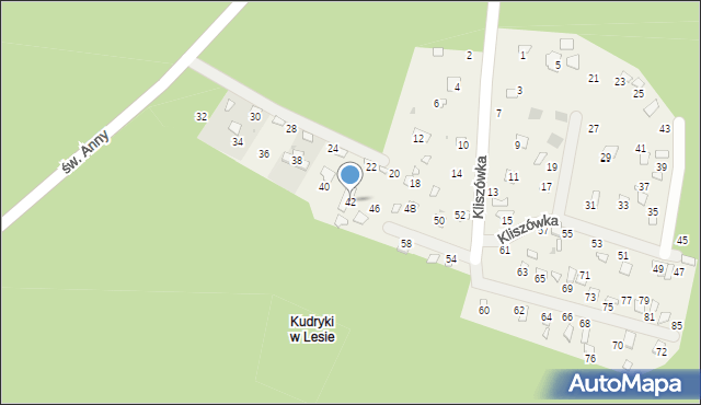 Radawa, Kliszówka, 42, mapa Radawa