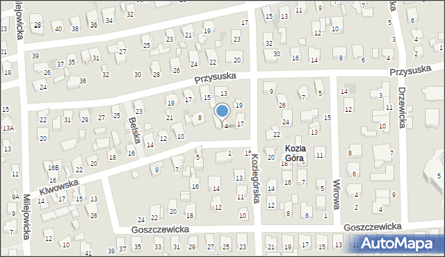 Radom, Klwowska, 6, mapa Radomia