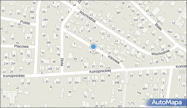 Radom, Klinowa, 6A, mapa Radomia