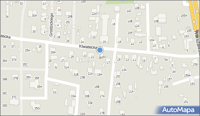 Radom, Klwatecka, 19, mapa Radomia